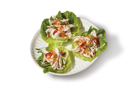 Sake Steamed Chicken Lettuce Cups