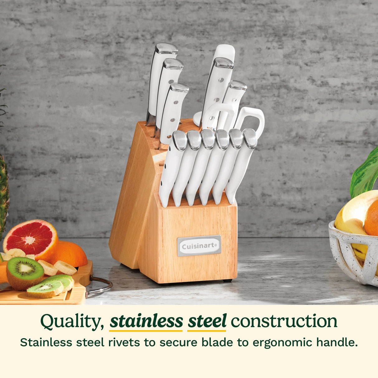 Cuisinart® Triple Rivet 15 Piece Knife Block Set